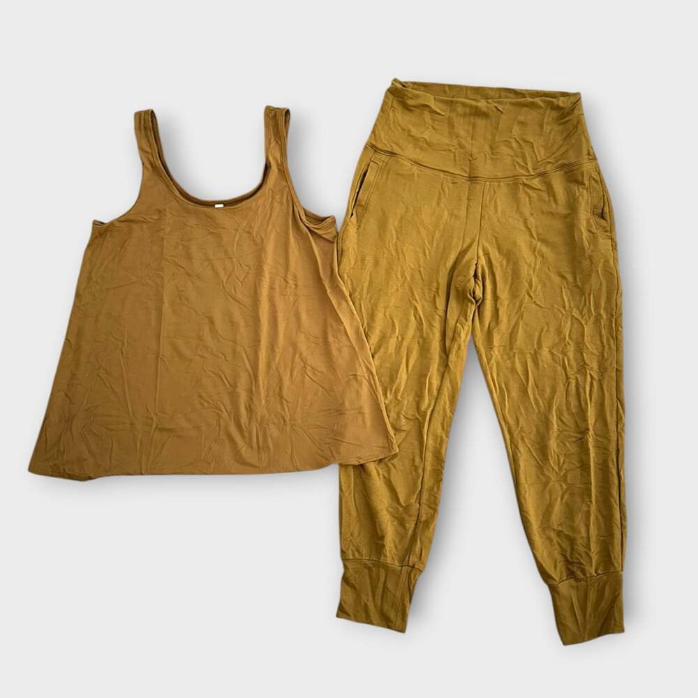 Fabletics Maternity Loungewear Matching Set Tank and Terry Jogger